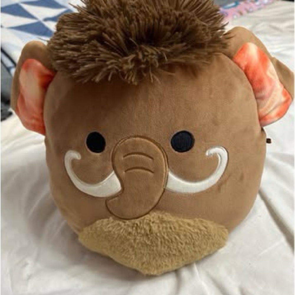 Squishmallow CHIENDA 12 in Brown Wooly Mammoth with Orange Ears